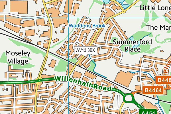 WV13 3BX map - OS VectorMap District (Ordnance Survey)