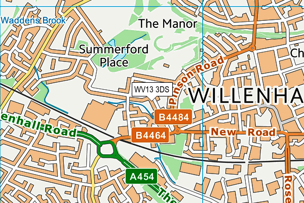 WV13 3DS map - OS VectorMap District (Ordnance Survey)