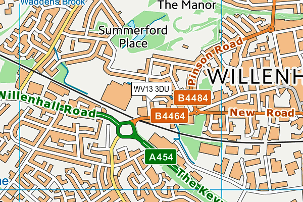 WV13 3DU map - OS VectorMap District (Ordnance Survey)