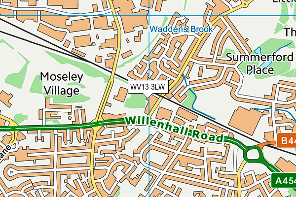 WV13 3LW map - OS VectorMap District (Ordnance Survey)