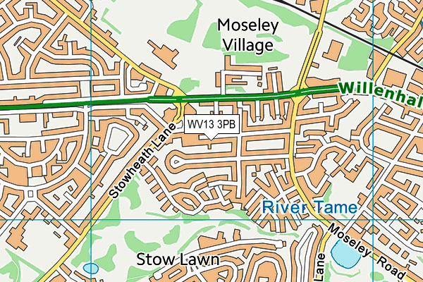 WV13 3PB map - OS VectorMap District (Ordnance Survey)