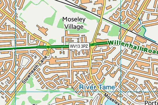 WV13 3PZ map - OS VectorMap District (Ordnance Survey)