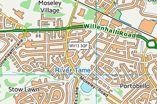 WV13 3QF map - OS VectorMap District (Ordnance Survey)