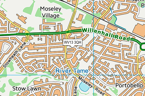 WV13 3QH map - OS VectorMap District (Ordnance Survey)