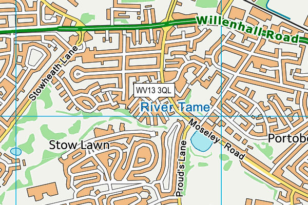 WV13 3QL map - OS VectorMap District (Ordnance Survey)