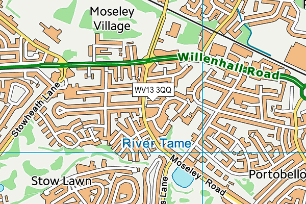 WV13 3QQ map - OS VectorMap District (Ordnance Survey)