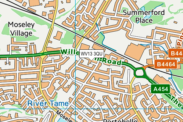 WV13 3QU map - OS VectorMap District (Ordnance Survey)