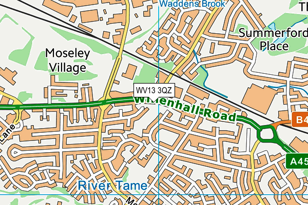 WV13 3QZ map - OS VectorMap District (Ordnance Survey)