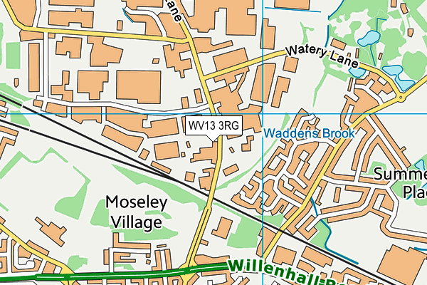 WV13 3RG map - OS VectorMap District (Ordnance Survey)