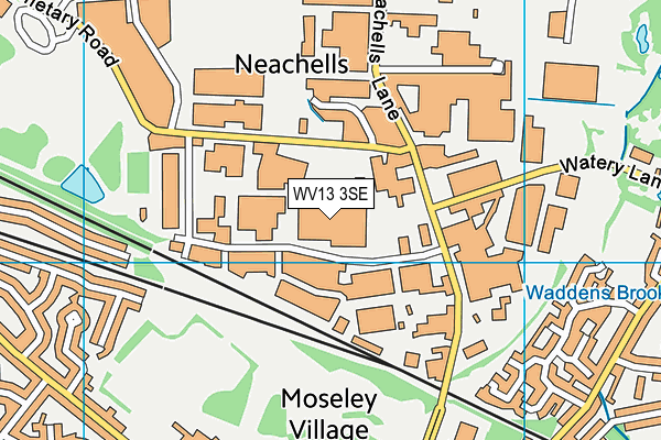 WV13 3SE map - OS VectorMap District (Ordnance Survey)