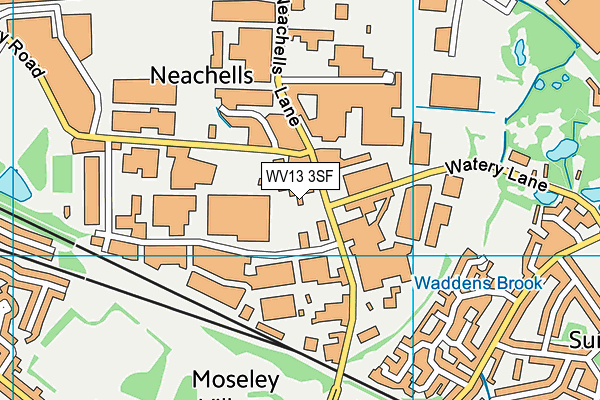 WV13 3SF map - OS VectorMap District (Ordnance Survey)