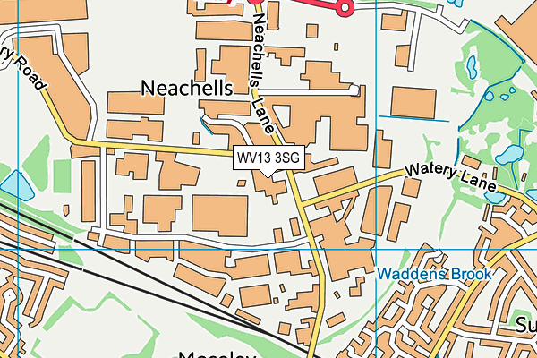 WV13 3SG map - OS VectorMap District (Ordnance Survey)