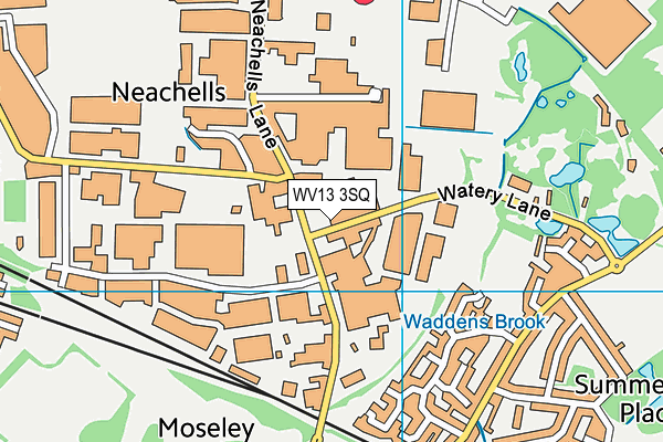 WV13 3SQ map - OS VectorMap District (Ordnance Survey)