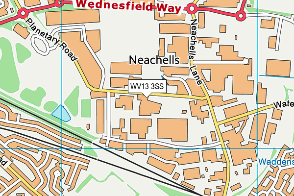 WV13 3SS map - OS VectorMap District (Ordnance Survey)