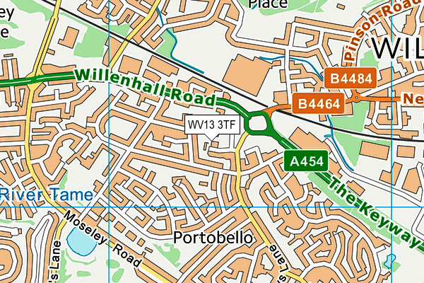 WV13 3TF map - OS VectorMap District (Ordnance Survey)