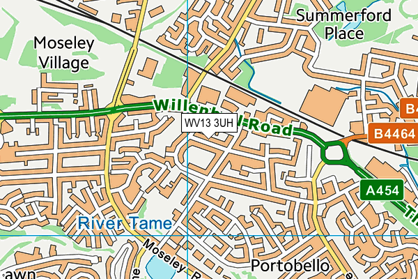 WV13 3UH map - OS VectorMap District (Ordnance Survey)