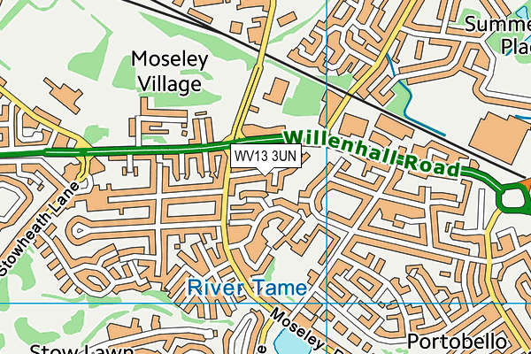 WV13 3UN map - OS VectorMap District (Ordnance Survey)