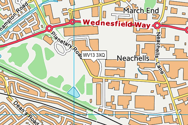 WV13 3XQ map - OS VectorMap District (Ordnance Survey)