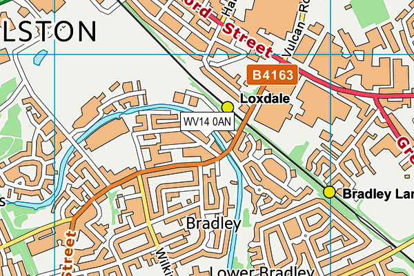 WV14 0AN map - OS VectorMap District (Ordnance Survey)