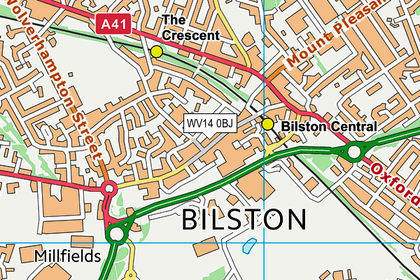 WV14 0BJ map - OS VectorMap District (Ordnance Survey)