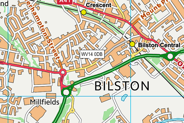 WV14 0DB map - OS VectorMap District (Ordnance Survey)