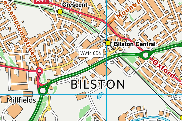 WV14 0DN map - OS VectorMap District (Ordnance Survey)