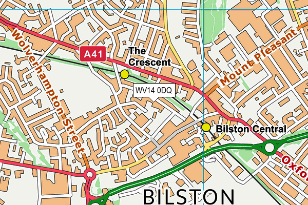 WV14 0DQ map - OS VectorMap District (Ordnance Survey)