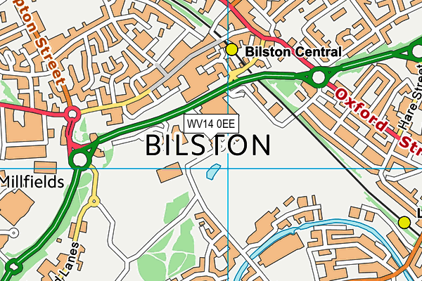 WV14 0EE map - OS VectorMap District (Ordnance Survey)