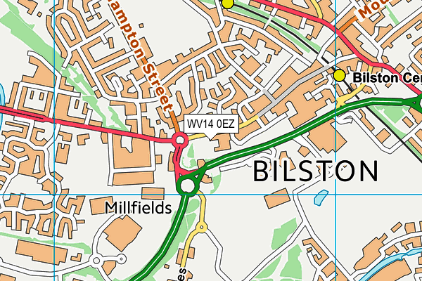 WV14 0EZ map - OS VectorMap District (Ordnance Survey)