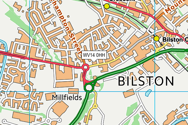 WV14 0HH map - OS VectorMap District (Ordnance Survey)