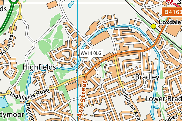 WV14 0LG map - OS VectorMap District (Ordnance Survey)