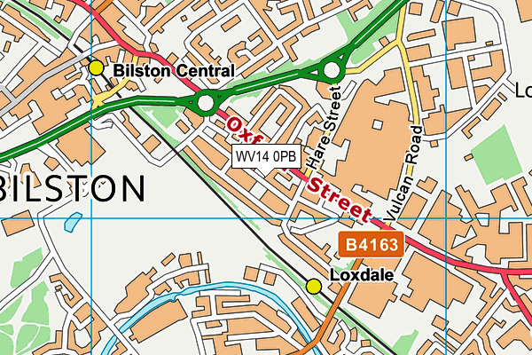 WV14 0PB map - OS VectorMap District (Ordnance Survey)