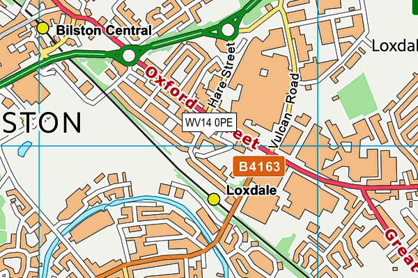 WV14 0PE map - OS VectorMap District (Ordnance Survey)