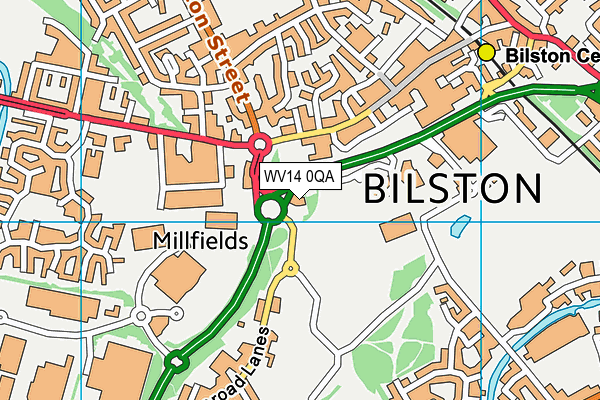 WV14 0QA map - OS VectorMap District (Ordnance Survey)