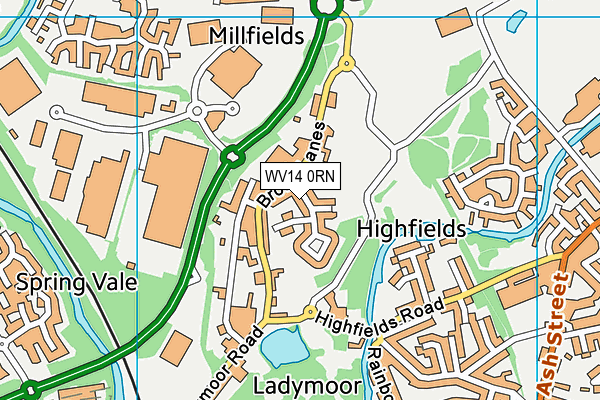 WV14 0RN map - OS VectorMap District (Ordnance Survey)