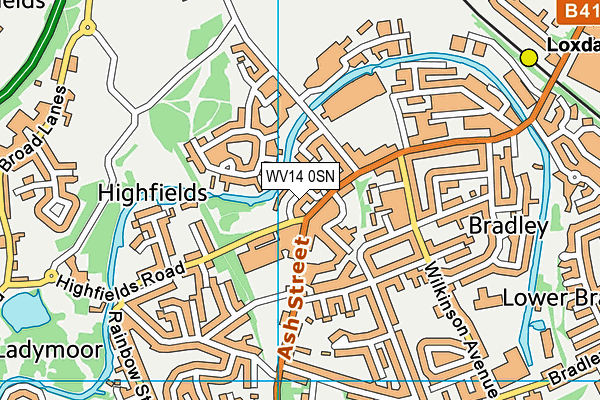 WV14 0SN map - OS VectorMap District (Ordnance Survey)