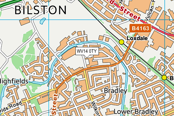 WV14 0TY map - OS VectorMap District (Ordnance Survey)