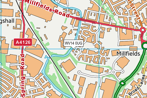 WV14 0UG map - OS VectorMap District (Ordnance Survey)