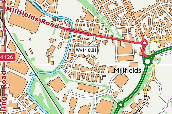 WV14 0UH map - OS VectorMap District (Ordnance Survey)