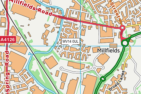 WV14 0UL map - OS VectorMap District (Ordnance Survey)