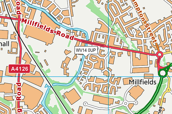 WV14 0UP map - OS VectorMap District (Ordnance Survey)