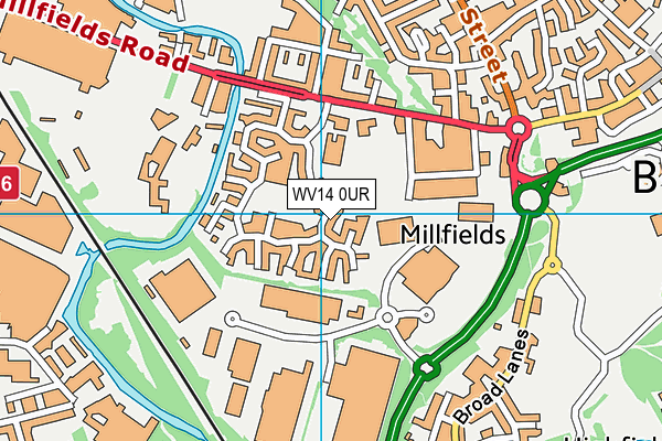 WV14 0UR map - OS VectorMap District (Ordnance Survey)