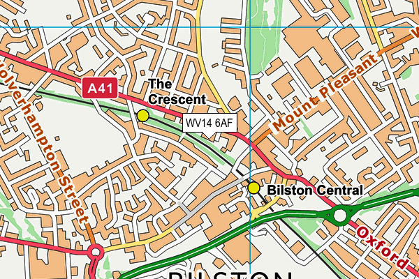 WV14 6AF map - OS VectorMap District (Ordnance Survey)