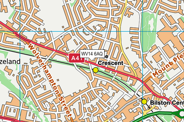 WV14 6AQ map - OS VectorMap District (Ordnance Survey)