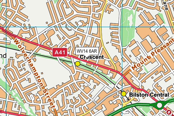 WV14 6AR map - OS VectorMap District (Ordnance Survey)