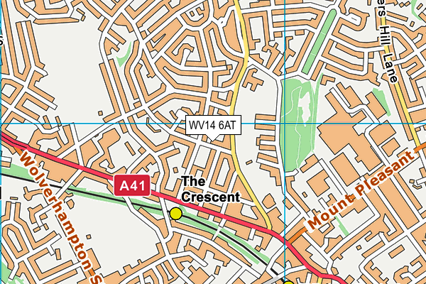 WV14 6AT map - OS VectorMap District (Ordnance Survey)