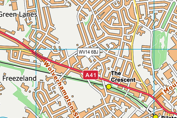 WV14 6BJ map - OS VectorMap District (Ordnance Survey)