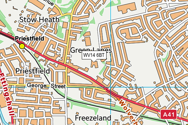 City Of Wolverhampton College (Wellington Road Campus) map (WV14 6BT) - OS VectorMap District (Ordnance Survey)