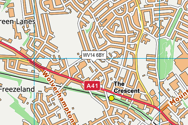 WV14 6BY map - OS VectorMap District (Ordnance Survey)