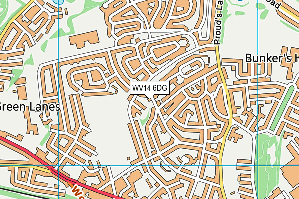 WV14 6DG map - OS VectorMap District (Ordnance Survey)